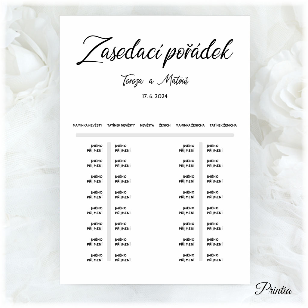 Wedding seating chart