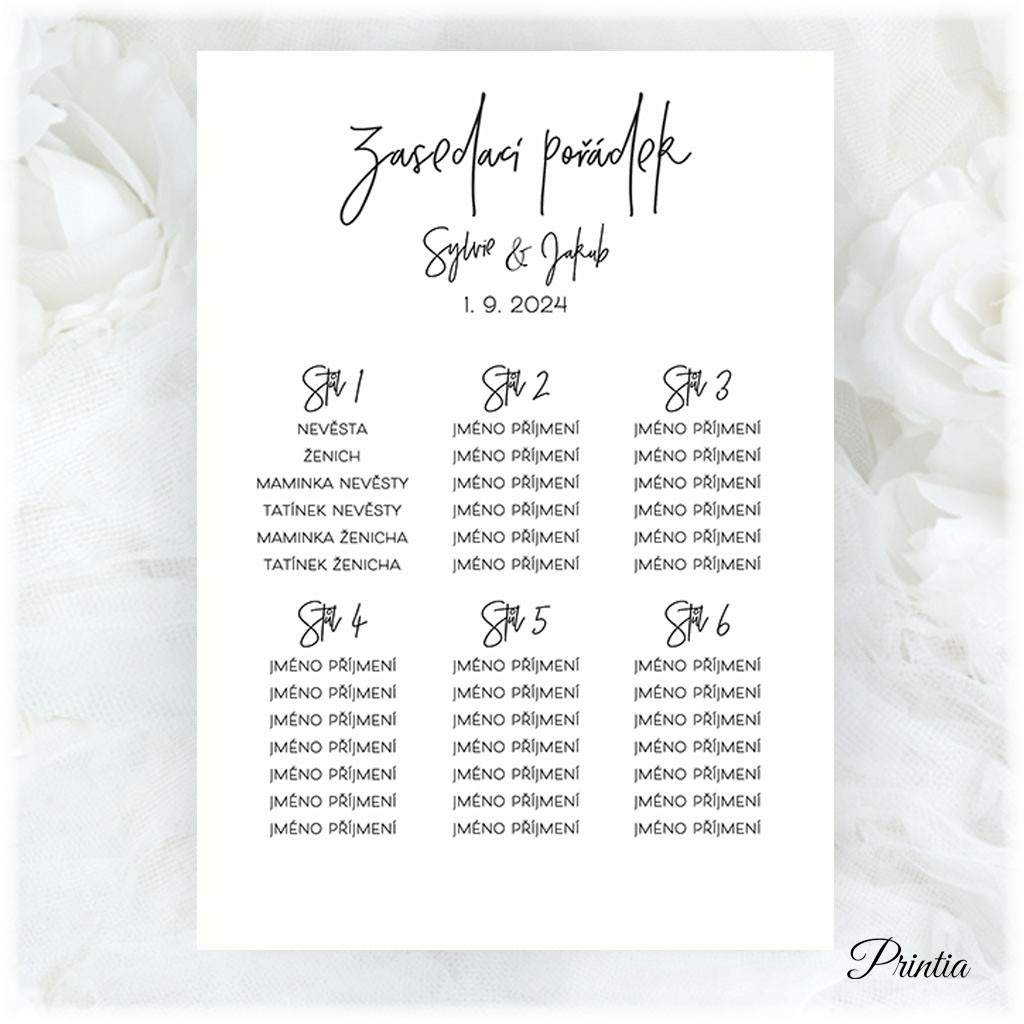 Wedding seating chart