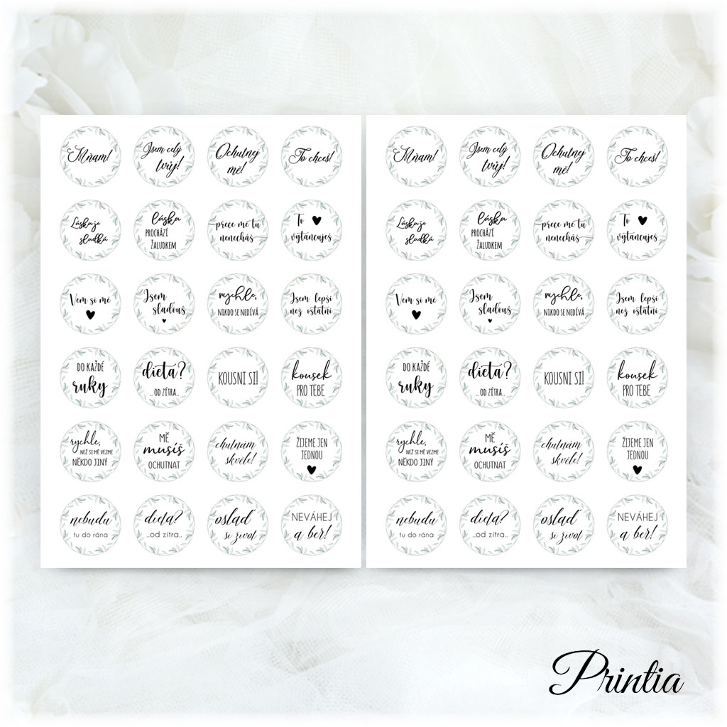 Labels for wedding sweets